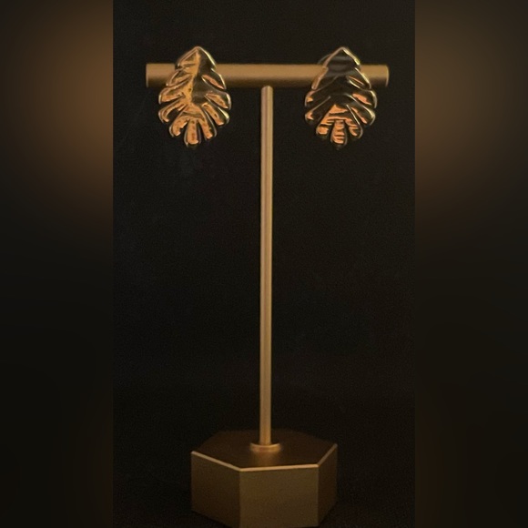 ♠️ Kate Spade ♠️ Gold Palm Leaf Earrings NWOT - Picture 6 of 6
